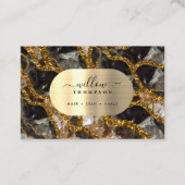 Zwart Goud Geode Agaat Glitter Visitekaartje (Voorkant)