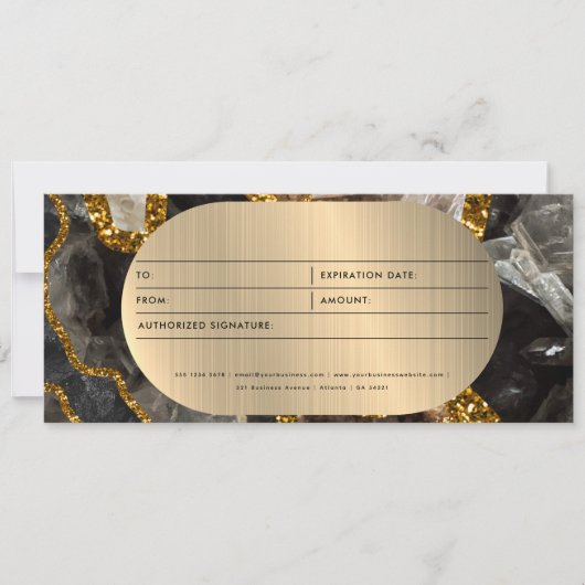 Zwart Goud Geode Zakelijk Cadeaubon (Voorkant)