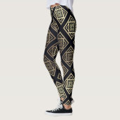 Zwart & Goud Geometrisch Leggings (Links)