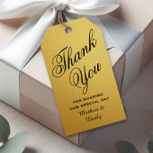 Zwart Goud Gepersonaliseerd Dank u Trouwgunst Cadeaulabel