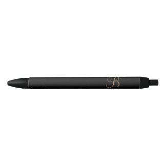Zwart Goud Gepersonaliseerde Naam en Monogram Zwarte Inkt Pen