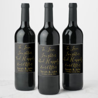Zwart Goud Gepersonaliseerde Script Wedding Recept