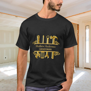 Zwart goud gereedschap huis reparaties t-shirt