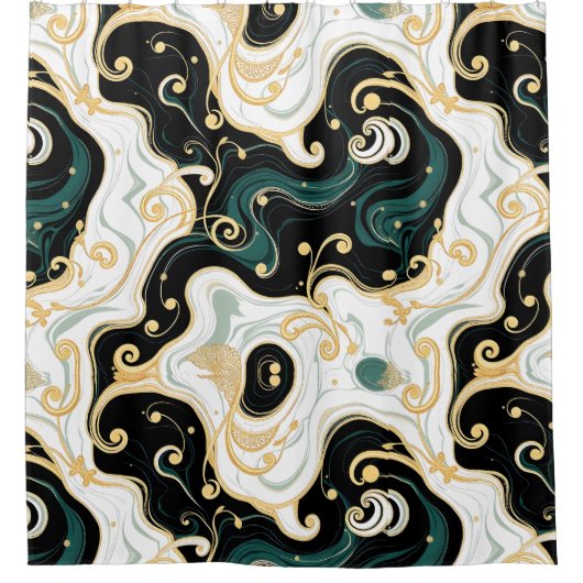 Zwart & Goud Glam Douchegordijn (Voorkant)