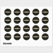 Zwart Goud Glam Gesigneerd Ronde Sticker (Vel)