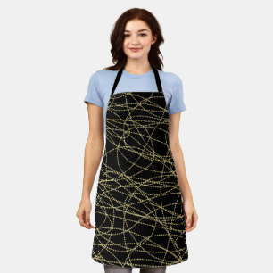 Zwart Goud Glanzend Abstract Schort