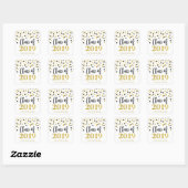 Zwart Goud Glitter Confetti Afstuderen 2019 Vierkante Sticker (Vel)