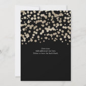 Zwart & Goud Glitter Dot Modern Wedding Invitation Kaart (Achterkant)