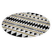 Zwart Goud Glitter Etnisch Patroon Snijplank (Hoek)