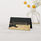 Zwart & Goud Glitter Gitaar Bruiloft (Achterkant)