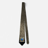 Zwart & Goud Glitter Glam Stijlvolle Bedrijf Logo Stropdas (Voorkant)