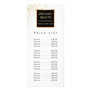 Zwart & Goud glitter Glitter Beauty Salon Reclamekaart