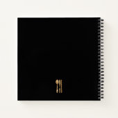 Zwart Goud Glitter Koken Utensil Recept 3 Ring B Notitieboek (Achterkant)