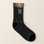 zwart goud glitter monogram sokken (Rechts - buiten)