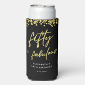Zwart Goud Glitter Vijftig en Fabulous Verjaardag  (Seltzer Achterkant)