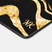 Zwart & Goud Glitter Zebra Monogram Abstract toevo Bureaumat (Hoek)