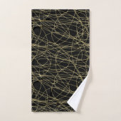 Zwart Goud Glitzy Abstract Bad Handdoek (Handdoek)