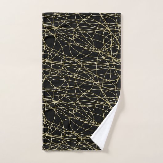 Zwart Goud Glitzy Abstract Bad Handdoek (Handdoek)