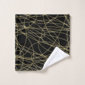 Zwart Goud Glitzy Abstract Bad Handdoek (Wasdoekje)