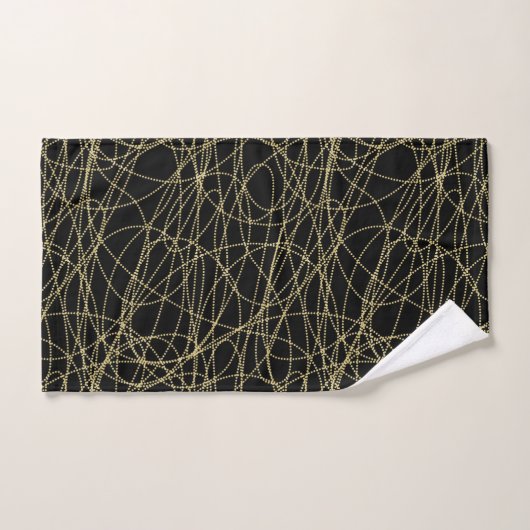Zwart Goud Glitzy Abstract Bad Handdoek (Handdoek)