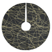 Zwart Goud Glitzy Abstracte Kerst Kerstboom Rok (Voorkant)