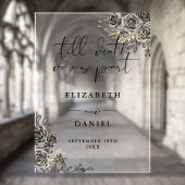 Zwart Goud Gotische Rozen Bloemen Huwelijk Acryl Bord