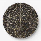 Zwart goud goud goud papieren bordje (Voorkant)