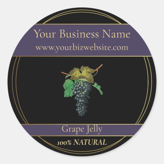 Zwart & Goud Grape Jelly Product Label (Voorkant)