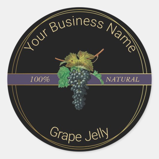 Zwart & Goud Grape Jelly Product Label (Voorkant)