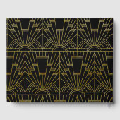 Zwart & Goud Great Gatsby Art Deco Bruiloft Gastenboek (Achterkant)