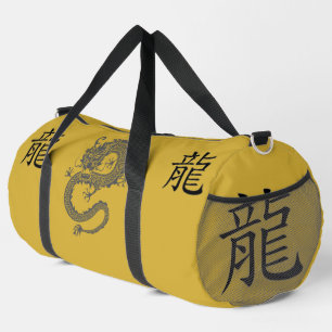 Zwart, Goud, Grijs, Jaar van de Draak Chinese Zodi Plunjezak