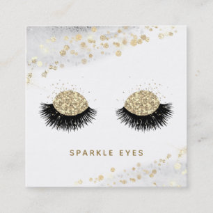 ** Zwart Goud Grijs Ogen Lashes Glam Luxe Vierkante Visitekaartje