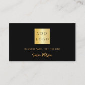Zwart goud handtekening script QR code logo Visitekaartje (Voorkant)