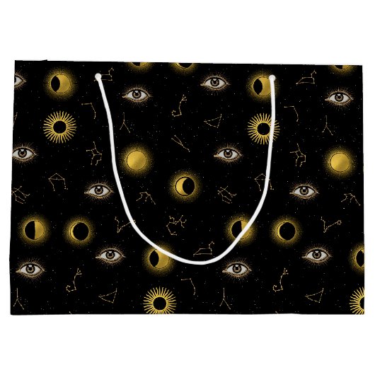 Zwart Goud Hemelse Zon & Maan Zodiac Oog Groot Cadeauzakje (Achterkant)