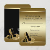 Zwart Goud Hoge Hakken RSVP (Voorkant / Achterkant)