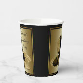 Zwart Goud Hoge Hiel Schoen Verjaardag Papier Cups Papieren Bekers (Links)