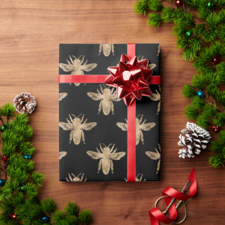 Zwart & Goud Hommotief Gotische Cadeaupapier