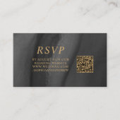 Zwart & Goud Huwelijk QR Code RSVP Informatiekaartje (Voorkant)