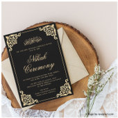 Zwart Goud  Islamitisch Moslim Bruiloft Kaart