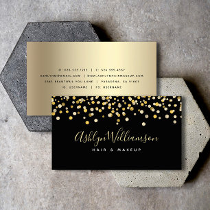 Zwart goud kapsalon make-up artiest luxe modern visitekaartje