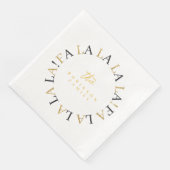 Zwart Goud Kerstmis Fa La ID1009 Servet (Hoek)