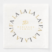 Zwart Goud Kerstmis Fa La ID1009 Servet (Voorkant)