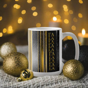 Zwart Goud Kerstmis Fa La Patroon # 27 ID1009 Koffiemok