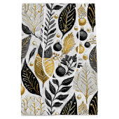 Zwart Goud Kerstmis Merry Pattern#21 ID1009 Medium Cadeauzakje (Achterkant)