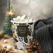 Zwart Goud Kerstmis Merry Pattern#21 ID1009 Papieren Bekers