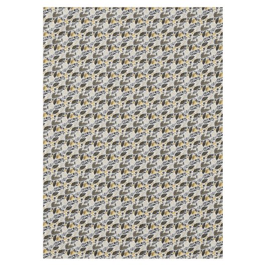 Zwart Goud Kerstmis Merry Pattern#21 ID1009 Tafelkleed (Voorkant)