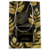 Zwart Goud Kerstmispatroon#29 ID1009 Medium Cadeauzakje (Voorkant)