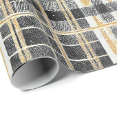 Zwart Goud Kerstmispatroon#2 ID1009 Cadeaupapier (Rol Hoek)