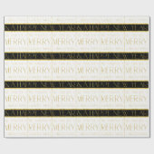 Zwart Goud Kerstmispatroon#35 ID1009 Cadeaupapier (Vlak)