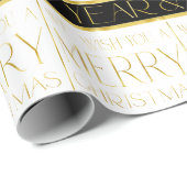 Zwart Goud Kerstmispatroon#35 ID1009 Cadeaupapier (Rol Hoek)